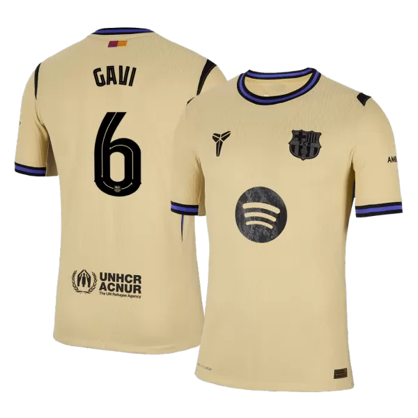 GAVI #6 Barcelona Away Match Jersey Player Version 2025/26 - UCL - minejerseys