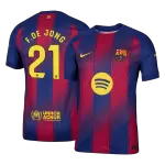 F.DE JONG #21 Barcelona Home Match Jersey Player Version 2025/26 - minejerseys