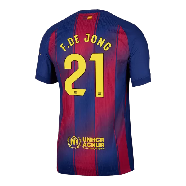 F.DE JONG #21 Barcelona Home Match Jersey Player Version 2025/26 - minejerseys