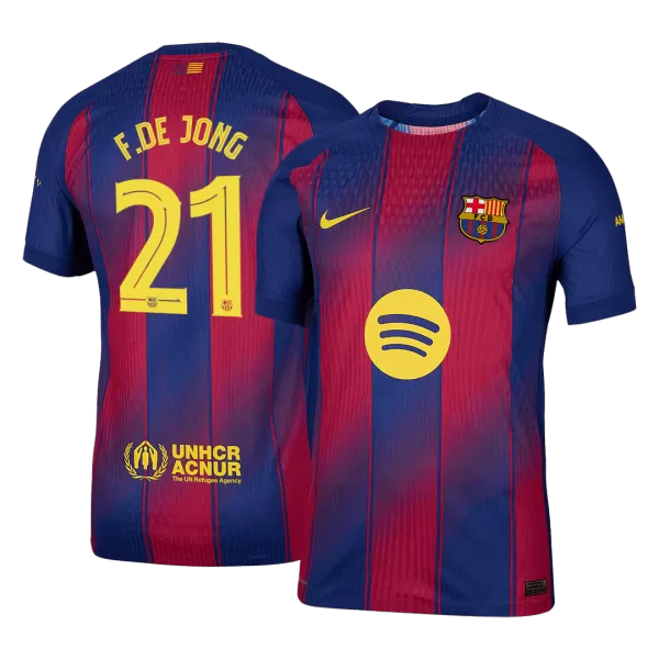 F.DE JONG #21 Barcelona Home Match Jersey Player Version 2025/26 - UCL - minejerseys