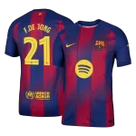 F.DE JONG #21 Barcelona Home Match Jersey Player Version 2025/26 - UCL - minejerseys