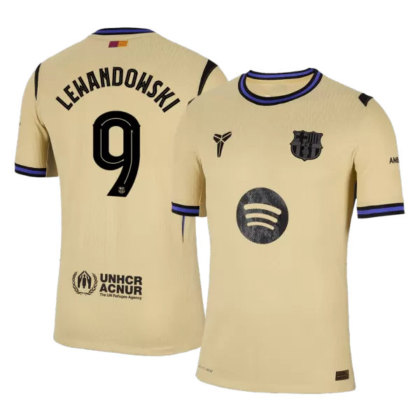 LEWANDOWSKI #9 Barcelona Away Match Jersey Player Version 2025/26 - UCL - minejerseys