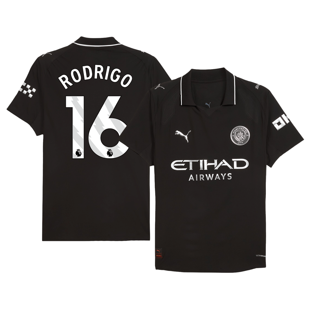 RODRIGO #16 Manchester City Away Match Jersey Player Version 2025/26 RODRIGO #16 Manchester City Away Match Jersey Player Version 2025/26
