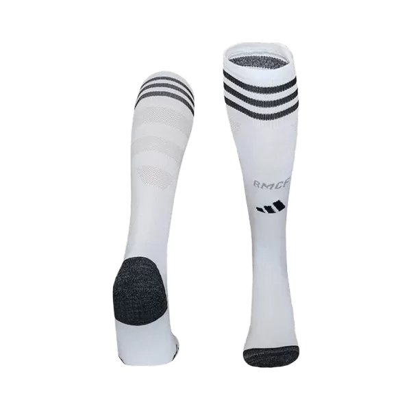 Kids Real Madrid Home Soccer Socks - White 2025/26 - minejerseys