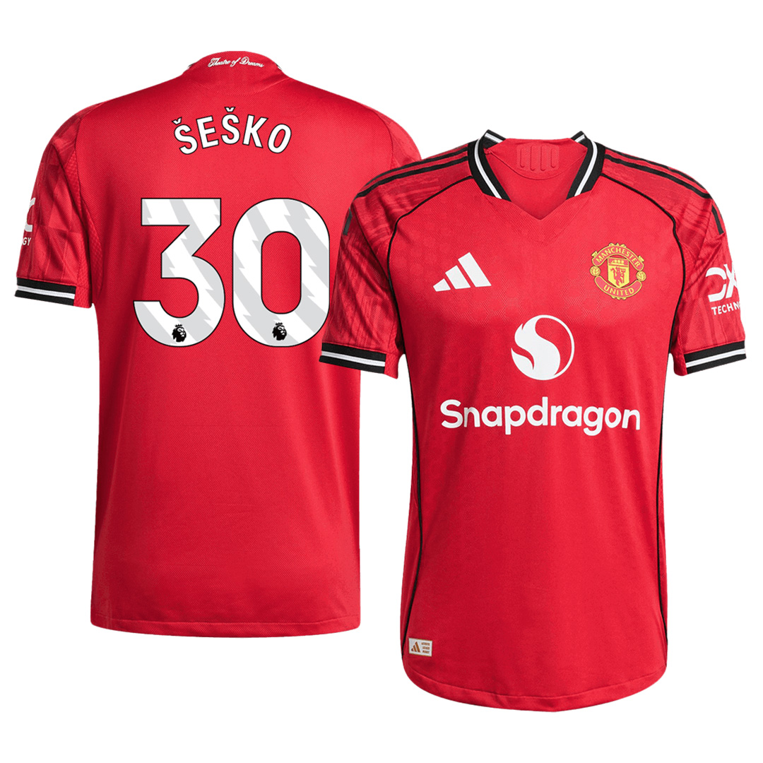 ŠEŠKO #30 Manchester United Home Match Jersey Player Version 2025/26 ŠEŠKO #30 Manchester United Home Match Jersey Player Version 2025/26