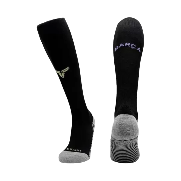 Kids Barcelona Away Soccer Socks - Black 2025/26 - minejerseys