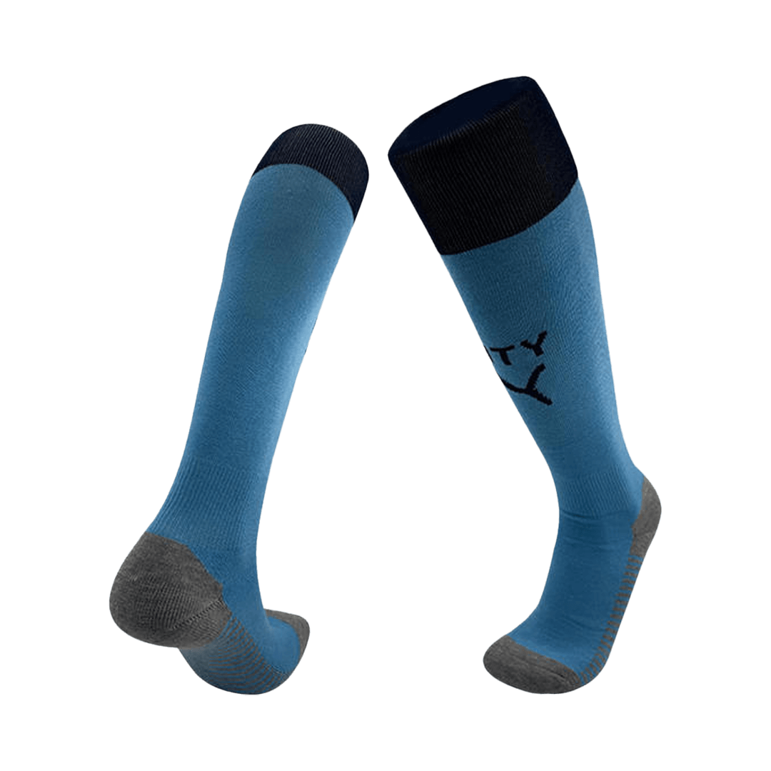 Kids Manchester City Home Soccer Socks - Blue 2025/26