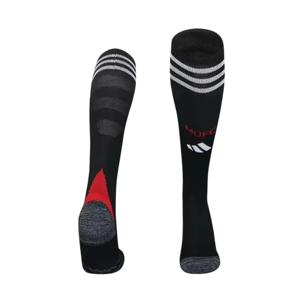 Manchester United Home Soccer Socks - Black 2025/26 - minejerseys