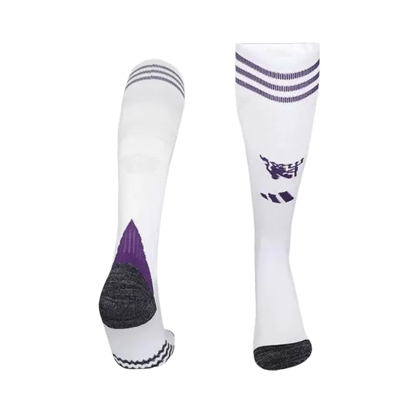 Kids Manchester United Away Soccer Socks - White 2025/26 - minejerseys