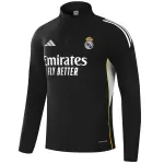Kids Real Madrid 1/4 Zipper Sweat Kit(Top+Pants) Black 2025/26 - minejerseys
