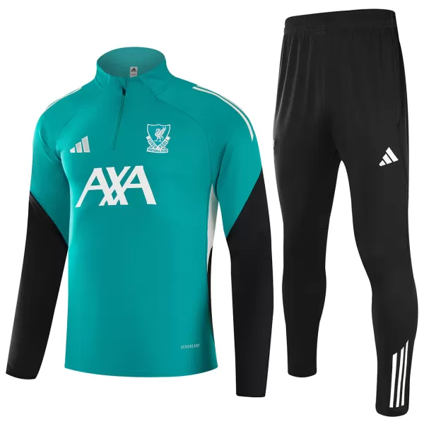 Kids Liverpool 1/4 Zipper Sweat Kit(Top+Pants) Green 2025/26 - minejerseys