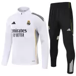 Real Madrid 1/4 Zipper Sweat Kit(Top+Pants) White 2025/26 - minejerseys
