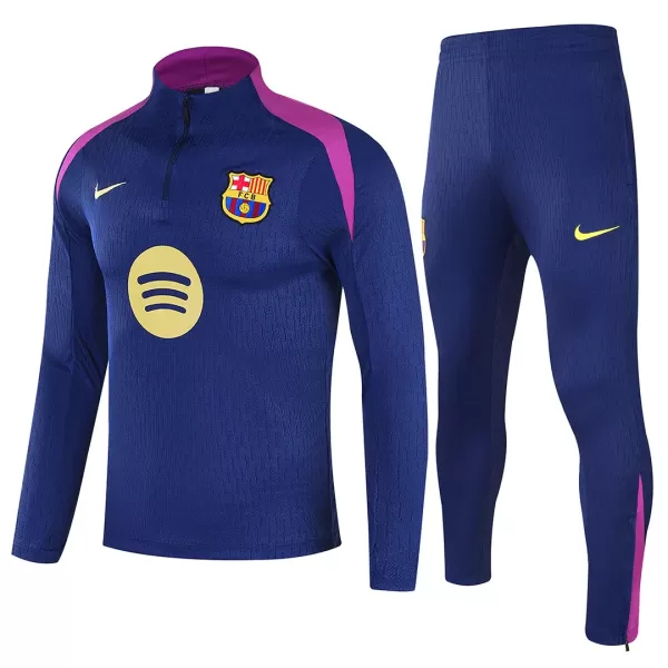Kids Barcelona 1/4 Zipper Sweat Kit(Top+Pants) Navy 2025/26 - minejerseys