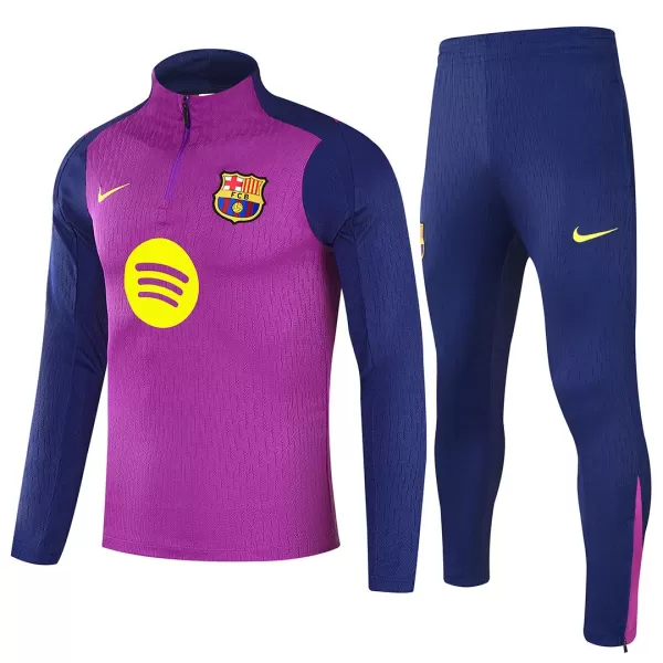 Kids Barcelona 1/4 Zipper Sweat Kit(Top+Pants) Purple 2025/26 - minejerseys
