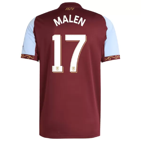 MALEN #17 Aston Villa Home Jersey 2025/26 - Cup Font - minejerseys