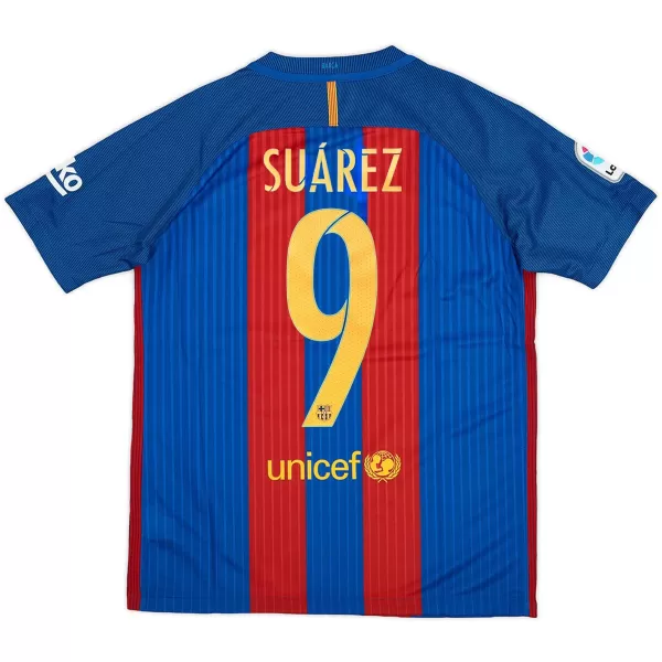 SUÁREZ #9 Retro Barcelona Home Jersey 2016/17 - minejerseys