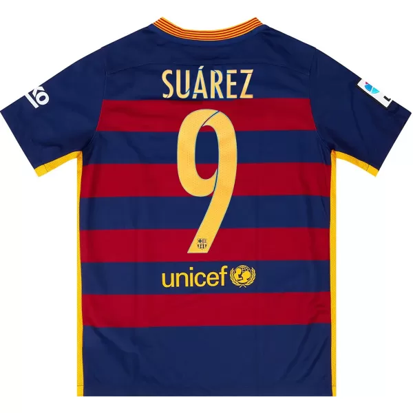 SUÁREZ #9 Retro Barcelona Home Jersey 2015/16 - minejerseys