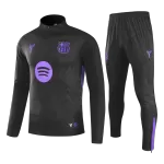 Barcelona Zipper Sweatshirt Kit(Top+Pants) Black 2025/26 - minejerseys