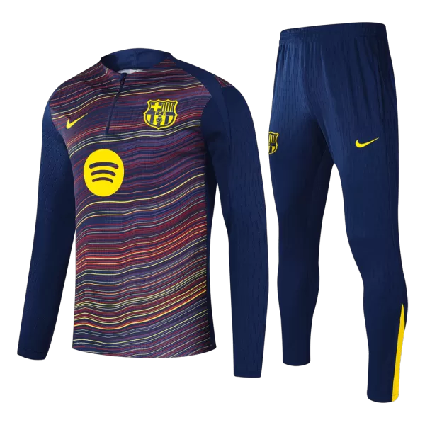 Kids Barcelona Zipper Sweatshirt Kit(Top+Pants) Colorful 2025/26 - minejerseys