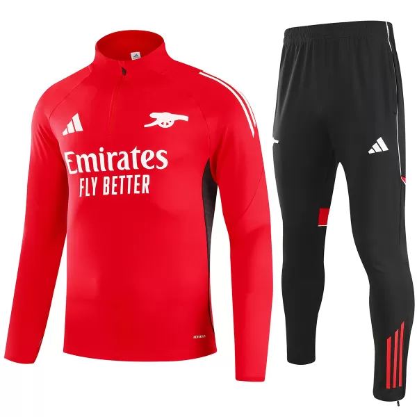 Arsenal 1/4 Zipper Sweat Kit(Top+Pants) Red 2025/26 - minejerseys