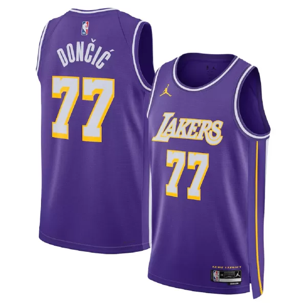 Unisex Los Angeles Lakers Luka Dončić #77 Purple Swingman Jersey - Statement Edition - minejerseys