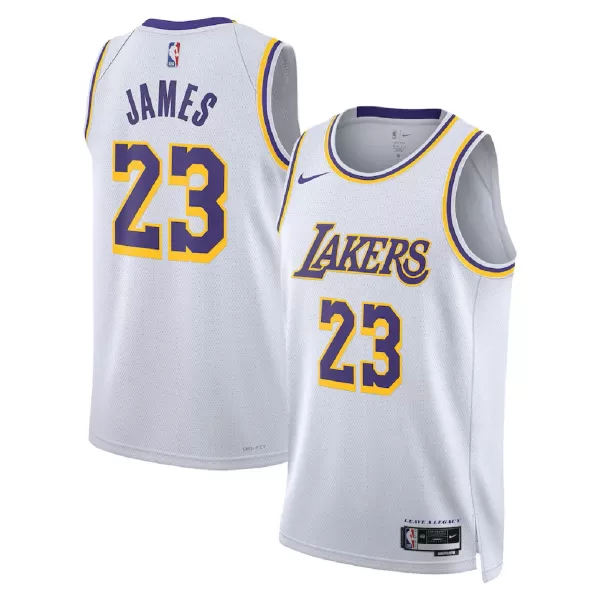 Unisex Los Angeles Lakers LeBron James #23 White Swingman Jersey - Association Edition - minejerseys