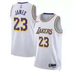 Unisex Los Angeles Lakers LeBron James #23 White Swingman Jersey - Association Edition - minejerseys
