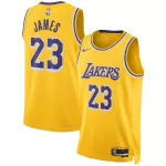Unisex Los Angeles Lakers LeBron James #23 Gold Swingman Jersey - Icon Edition - minejerseys