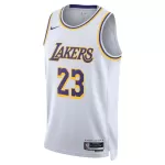 Unisex Los Angeles Lakers LeBron James #23 White Swingman Jersey - Association Edition - minejerseys
