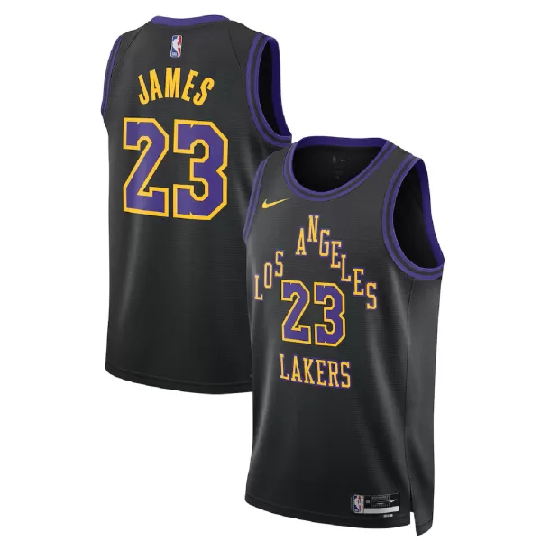 Men's Los Angeles Lakers LeBron James #23 Black Swingman Jersey 2025/26 - City Edition - minejerseys