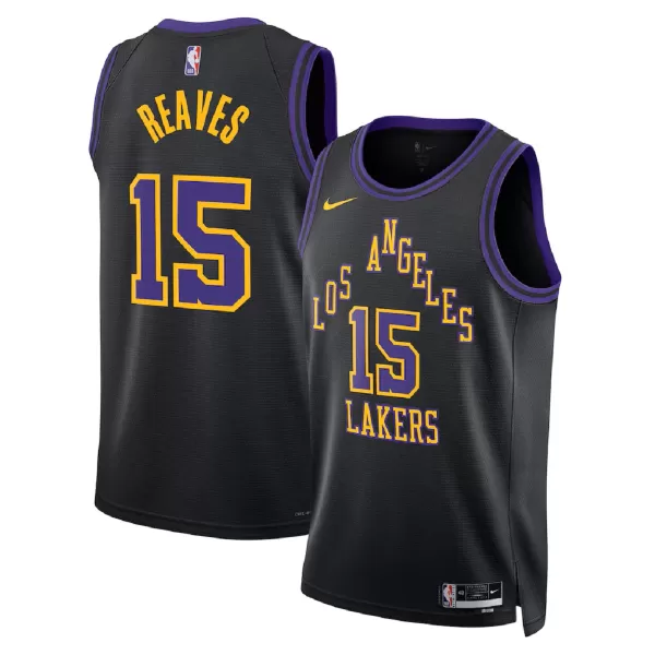 Unisex Los Angeles Lakers Austin Reaves #15 Black Swingman Jersey 2025/26 - City Edition - minejerseys
