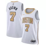 Unisex Boston Celtics Jaylen Brown #7 White Swingman Jersey 2025/26 - City Edition - minejerseys