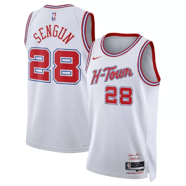 Unisex Houston Rockets Alperen Şengün #28 White Swingman Jersey 2025/26 - City Edition - minejerseys
