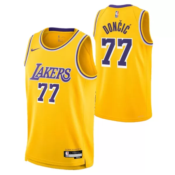 Unisex Los Angeles Lakers Luka Dončić #77 Nike Gold Swingman Jersey - Icon Edition - minejerseys