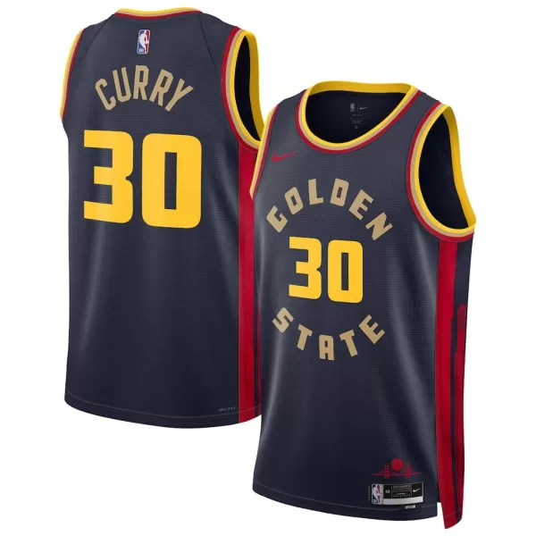 Men's Golden State Warriors Stephen Curry #30 Navy Swingman Jersey - City Edition - minejerseys