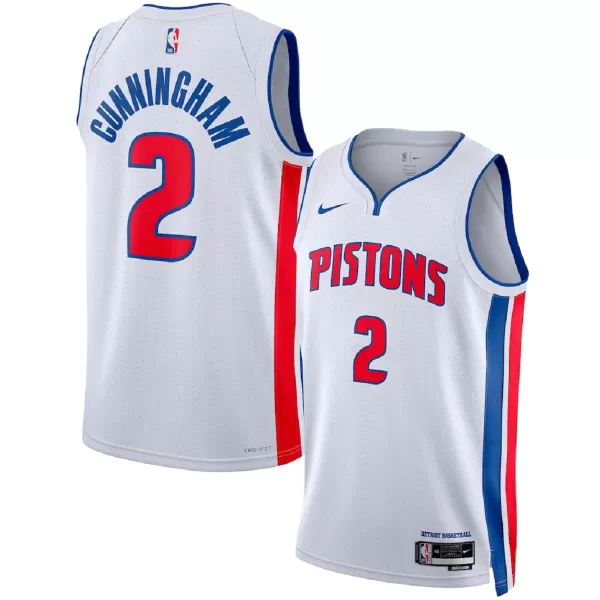 Men's Detroit Pistons Cade Cunningham #2 White Swingman Jersey - Association Edition - minejerseys
