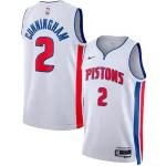 Unisex Detroit Pistons Cade Cunningham #2 White Swingman Jersey - Association Edition - minejerseys