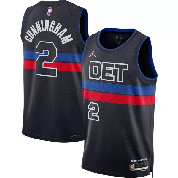 Men's Detroit Pistons Cade Cunningham #2 Black Swingman Jersey - Statement Edition - minejerseys