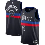 Unisex Detroit Pistons Cade Cunningham #2 Black Swingman Jersey - Statement Edition - minejerseys