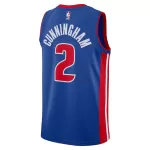 Unisex Detroit Pistons Cade Cunningham #2 Blue Swingman Jersey - Icon Edition - minejerseys