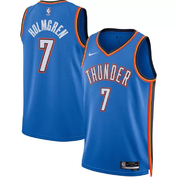 Unisex Oklahoma City Thunder Chet Holmgren #7 Blue Swingman Jersey - Icon Edition - minejerseys