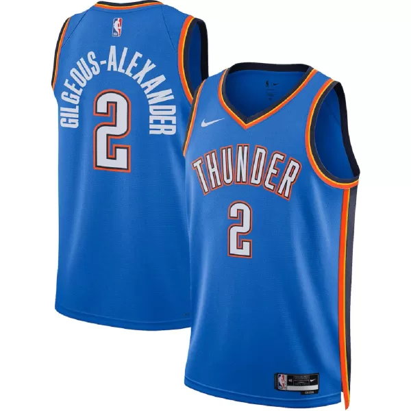 Unisex Oklahoma City Thunder Shai Gilgeous-Alexander #2 Blue Swingman Jersey - Icon Edition - minejerseys
