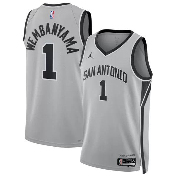 Unisex San Antonio Spurs Victor Wembanyama #1 Silver Swingman Jersey - Statement Edition - minejerseys