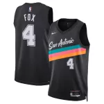 Unisex San Antonio Spurs De'Aaron Fox #4 Black Swingman Jersey 2025/26 - City Edition - minejerseys