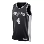 Unisex San Antonio Spurs De'Aaron Fox #4 Black Swingman Jersey - Icon Edition - minejerseys