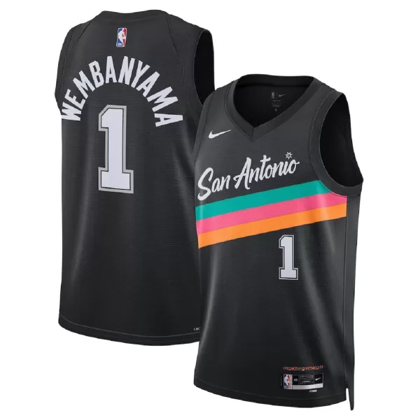 Unisex San Antonio Spurs Victor Wembanyama #1 Black Swingman Jersey 2025/26 - City Edition - minejerseys