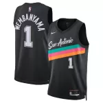 Unisex San Antonio Spurs Victor Wembanyama #1 Black Swingman Jersey 2025/26 - City Edition - minejerseys