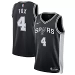 Unisex San Antonio Spurs De'Aaron Fox #4 Black Swingman Jersey - Icon Edition - minejerseys