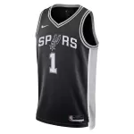 Unisex San Antonio Spurs Victor Wembanyama #1 Black Swingman Jersey - Icon Edition - minejerseys