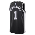 Unisex San Antonio Spurs Victor Wembanyama #1 Black Swingman Jersey - Icon Edition - minejerseys